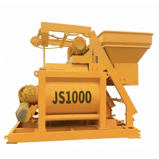 JS1000 Forced Cement Mortar Yellow Automatic Concrete Mixer